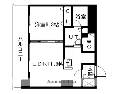 北海道札幌市中央区北十三条西１６丁目(賃貸マンション1LDK・1階・41.00㎡)の写真 その2