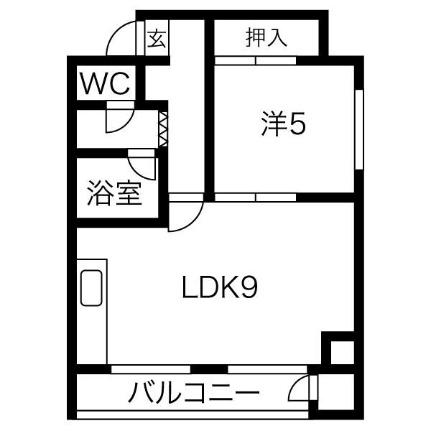 リベルティ大通 402｜北海道札幌市中央区南一条西１６丁目(賃貸マンション1LDK・4階・31.35㎡)の写真 その2