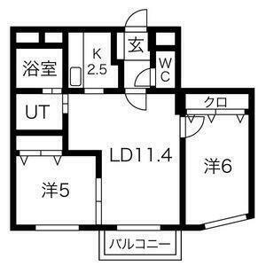 コローレ琴似 205｜北海道札幌市西区発寒三条１丁目(賃貸マンション2LDK・2階・52.84㎡)の写真 その2