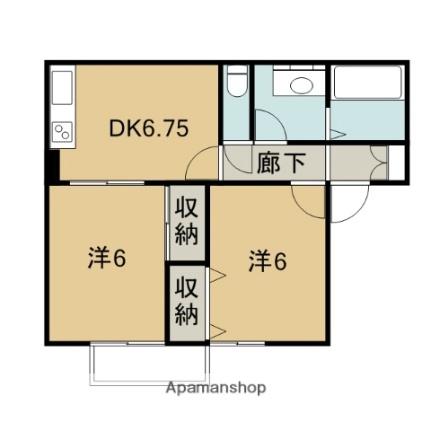 セジュールＭＥ諏訪Ａ棟 201｜青森県八戸市諏訪２丁目(賃貸アパート2DK・2階・47.80㎡)の写真 その2