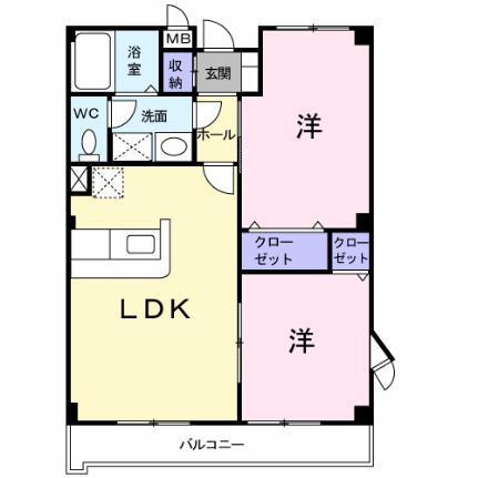 オフィスエクセラン 201｜青森県八戸市南類家５丁目(賃貸アパート2LDK・2階・51.26㎡)の写真 その2