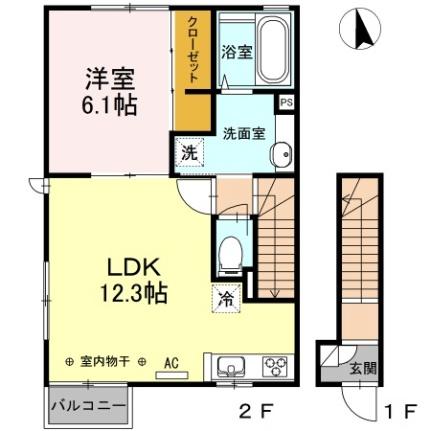 ボヌールおいらせ 201｜青森県上北郡おいらせ町木崎(賃貸アパート1LDK・2階・49.89㎡)の写真 その2