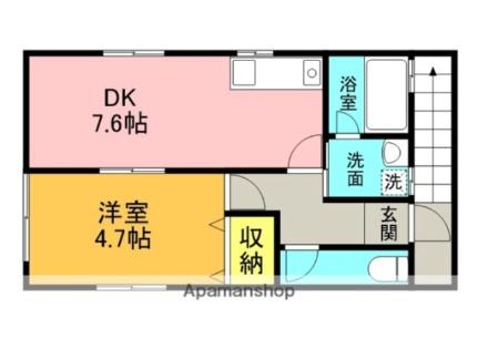 ＣＡＳＡ　Ｓ 2階｜青森県八戸市大字白銀町字右岩淵通(賃貸アパート1DK・2階・34.71㎡)の写真 その2