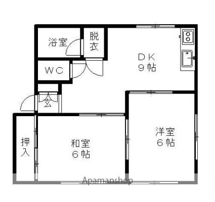 コーポサカモト  ｜ 青森県弘前市大字安原２丁目（賃貸アパート2DK・1階・40.50㎡） その2