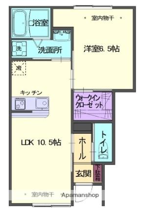 ＰＲＥＳＩＳ北上 102｜岩手県北上市村崎野１６地割(賃貸アパート1LDK・1階・40.57㎡)の写真 その2