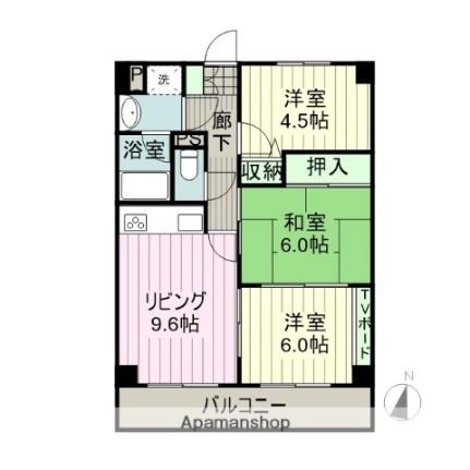 ダイアパレス五橋IIIコルティーレ 1103 ｜ 宮城県仙台市青葉区五橋２丁目（賃貸マンション3DK・11階・55.06㎡） その2