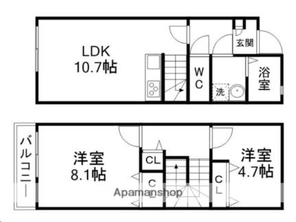 宮城県仙台市宮城野区宮千代２丁目（賃貸アパート2LDK・1階・61.69㎡） その2