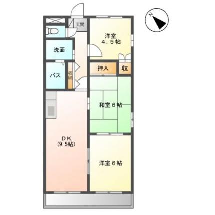 グランヒル 203 ｜ 宮城県仙台市泉区松森字八沢（賃貸アパート3DK・2階・57.75㎡） その2