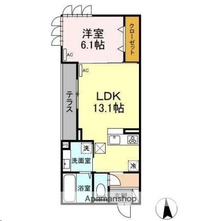 宮城県仙台市泉区八乙女２丁目（賃貸アパート1LDK・1階・46.23㎡） その2