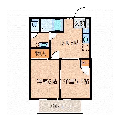 レジデンスオリーブＨ 202 ｜ 宮城県仙台市青葉区上愛子字蛇台原（賃貸アパート2DK・2階・40.04㎡） その2