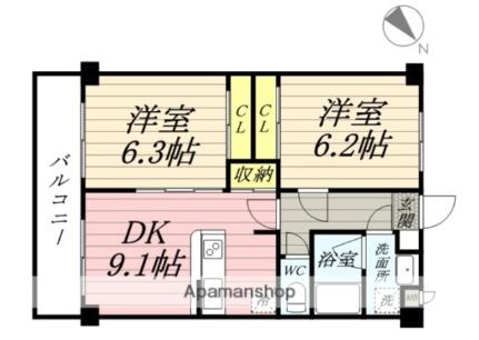 サニープレジデント弐番館  ｜ 宮城県仙台市泉区南光台１丁目（賃貸マンション2DK・1階・49.50㎡） その2