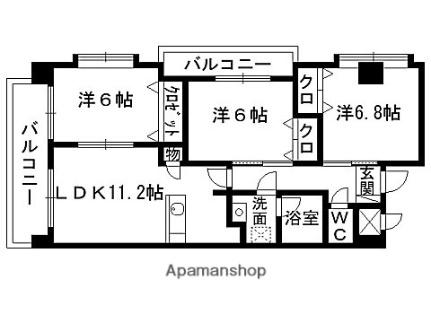 サン・クリスティ泉  ｜ 宮城県仙台市泉区市名坂字楢町（賃貸マンション3LDK・2階・70.32㎡） その2