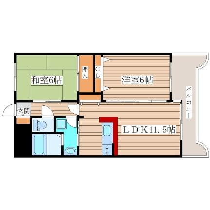 アロッジオＳ ｜宮城県仙台市青葉区栗生６丁目(賃貸マンション2LDK・4階・55.98㎡)の写真 その2