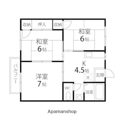 フレグランス南中山Ｄ 202｜宮城県仙台市泉区南中山２丁目(賃貸アパート3K・2階・49.40㎡)の写真 その2