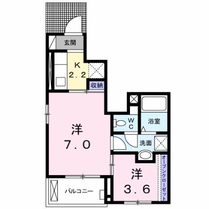 レジデンスアズマ 105 ｜ 宮城県仙台市宮城野区岩切字三所北（賃貸アパート2K・1階・30.85㎡） その2