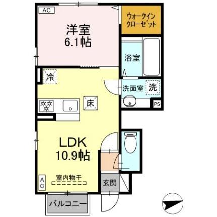 サンシャインＷ　I  ｜ 宮城県仙台市太白区中田７丁目（賃貸アパート1LDK・1階・40.69㎡） その2