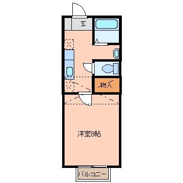 宮城県仙台市宮城野区福室１丁目(賃貸アパート1K・1階・26.91㎡)の写真 その2