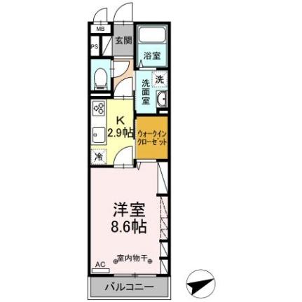 宮城県仙台市若林区土樋（賃貸アパート1K・3階・32.07㎡） その2