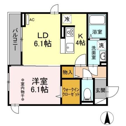 宮城県仙台市若林区中倉２丁目（賃貸アパート1LDK・2階・40.78㎡） その2