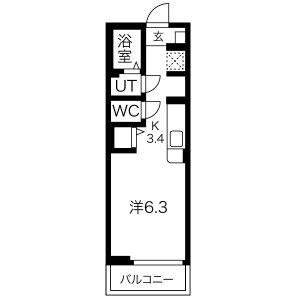 Ｍ．Ｃｒｅｓｔ 305｜宮城県仙台市太白区越路(賃貸アパート1K・3階・22.35㎡)の写真 その2