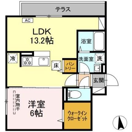 宮城県仙台市太白区鈎取本町１丁目(賃貸アパート1LDK・1階・44.86㎡)の写真 その2