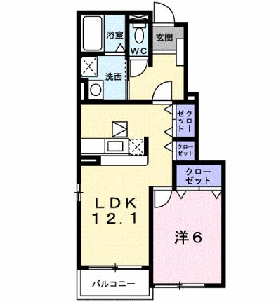 プロスペリティＢ棟 102｜宮城県大崎市古川休塚字南川原(賃貸アパート1LDK・1階・45.72㎡)の写真 その2