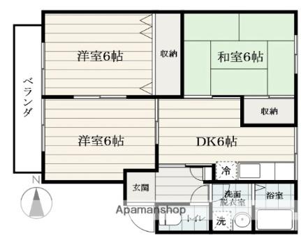 山形県山形市東山形２丁目(賃貸アパート3DK・2階・52.99㎡)の写真 その2