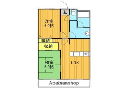 ピュアリー 203｜福島県郡山市八山田西４丁目(賃貸マンション2LDK・2階・51.80㎡)の写真 その2