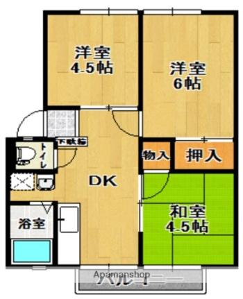 福島県郡山市亀田１丁目(賃貸アパート3DK・2階・44.53㎡)の写真 その2