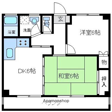 レクエルドI 102｜福島県郡山市町東２丁目(賃貸アパート2DK・1階・45.64㎡)の写真 その2