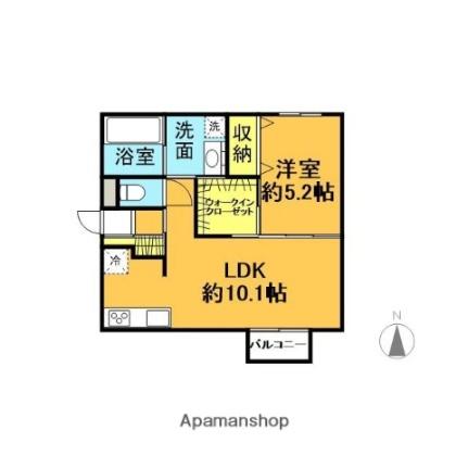 コートセレーノIV 404｜福島県郡山市咲田１丁目(賃貸アパート1LDK・1階・40.57㎡)の写真 その2