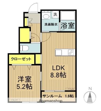 Ｙ’ｓ 101｜福島県郡山市堤２丁目(賃貸アパート1LDK・1階・38.90㎡)の写真 その2