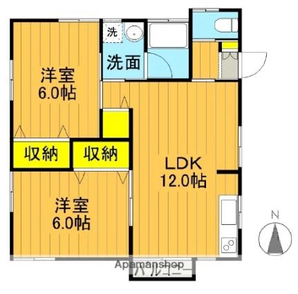 リバティベル東町II 3｜福島県安達郡大玉村玉井字東町(賃貸アパート2LDK・2階・56.80㎡)の写真 その2