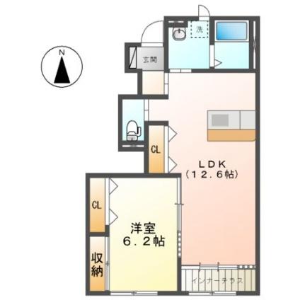 ヴァン　ヴェール　II 102 ｜ 茨城県笠間市美原１丁目（賃貸アパート1LDK・1階・49.44㎡） その2