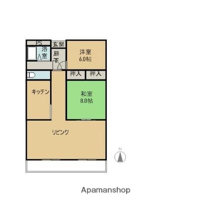 元台コーポ 205 ｜ 茨城県水戸市元台町（賃貸マンション2LDK・2階・60.76㎡） その2