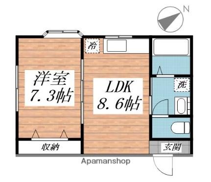 ランドコーポ神栖 103｜茨城県神栖市大野原１丁目(賃貸アパート1LDK・1階・32.76㎡)の写真 その2