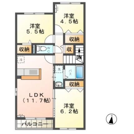 高尾崎　ＮＥＷ　ＴＯＷＮ　Ｌａ・Ｔｅｒｒｅ　Ｄ 205 ｜ 茨城県鹿嶋市大字平井（賃貸アパート3LDK・2階・67.42㎡） その2