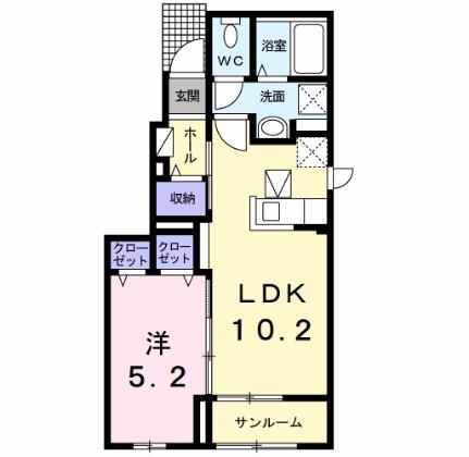 ローマアリエス．Ｂ 101｜茨城県神栖市柳川(賃貸アパート1LDK・1階・40.88㎡)の写真 その2