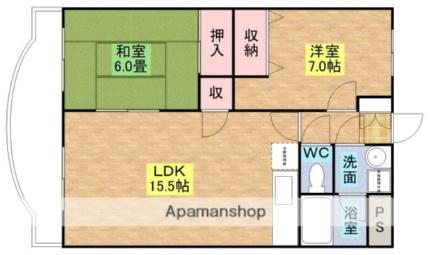 グレイス永井 102｜栃木県那須塩原市南町(賃貸マンション2LDK・1階・60.07㎡)の写真 その2