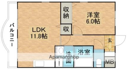 Ｌａｓａｒａｓｏｒａ 407｜栃木県大田原市富士見１丁目(賃貸マンション1LDK・4階・44.04㎡)の写真 その2