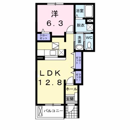 ＭスクウェアＢ 103｜栃木県芳賀郡益子町大字益子(賃貸アパート1LDK・1階・46.49㎡)の写真 その2