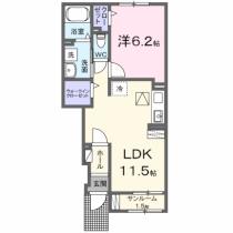 カーサ　シェル 102 ｜ 栃木県芳賀郡益子町大字七井（賃貸アパート1LDK・1階・43.61㎡） その2