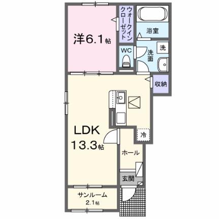 セウ　アズール 101｜栃木県真岡市下鷺谷(賃貸アパート1LDK・1階・50.01㎡)の写真 その2