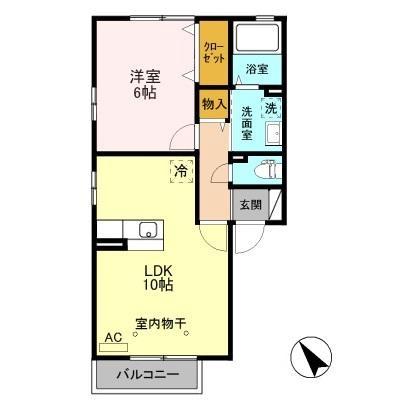 ラピス・スクェア　ＡＢＣＤ B202｜群馬県太田市福沢町(賃貸アパート1LDK・2階・41.26㎡)の写真 その2