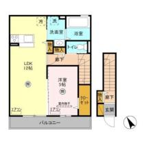 フォルトゥーナ 202 ｜ 栃木県足利市福富町（賃貸アパート1LDK・2階・48.41㎡） その2