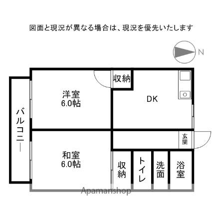 長谷川コーポ 106｜群馬県太田市下小林町(賃貸アパート2DK・1階・43.74㎡)の写真 その2