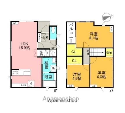 ルシェル東大宮Ｆ棟 1111 ｜ 埼玉県上尾市大字瓦葺（賃貸一戸建3LDK・2階・78.66㎡） その2