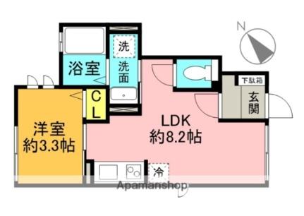 タウンセレッソ 104｜埼玉県さいたま市北区日進町１丁目(賃貸アパート1LDK・1階・28.50㎡)の写真 その2