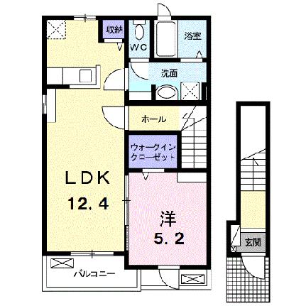 ル　リアン　Ａ 201 ｜ 埼玉県蓮田市藤ノ木１丁目（賃貸アパート1LDK・2階・46.54㎡） その2