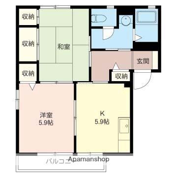 ウエストアヴェニューII  ｜ 埼玉県川越市大字的場（賃貸アパート2K・2階・43.70㎡） その2